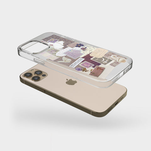 Lavender Aesthetic Collage Clear Phone Case For iPhone 13 12 Mini 11 Pro Max XR XS SE 2020 7 8 Plus Abstract Design The Urban Flair Feat