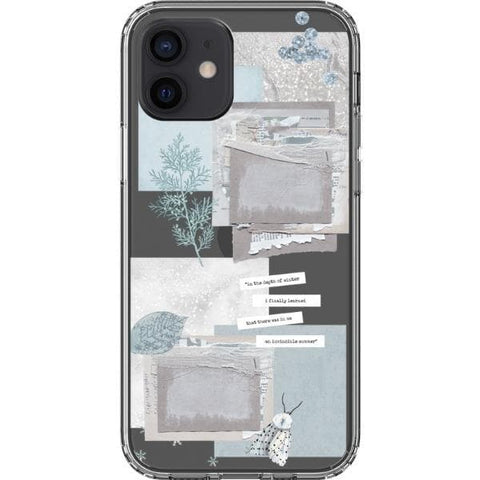 The Light Blue Winter Ephemera Collage iPhone 12 by The Urban Flair ()