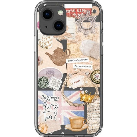 iPhone 13 Pro Max Light Blue Winter Ephemera Collage Clear Phone Case - The Urban Flair