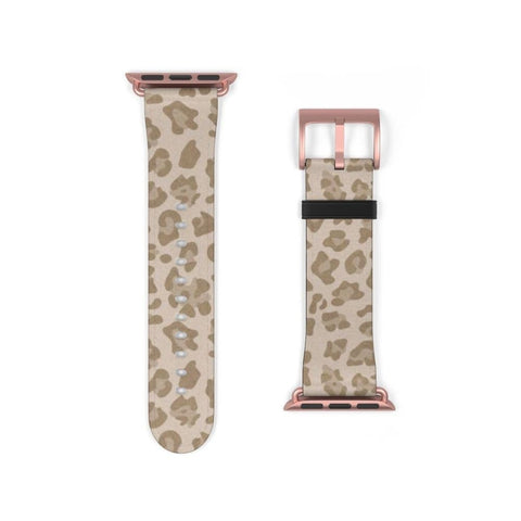 Light Leopard Animal Print Apple Watch Band - Matte Rose Gold