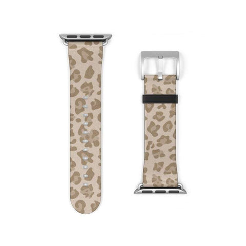 Light Leopard Animal Print Apple Watch Band - Matte Silver