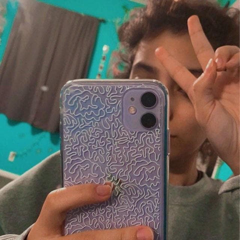 Line Art Doodles Clear Phone Case iPhone 12 Pro Max Black by The Urban Flair (Customer Feat)