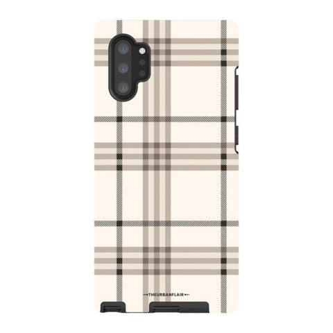 Luxury Cream Plaid Tough Phone Case Galaxy Note 10 Plus Gloss [High Sheen] exclusively offered by The Urban Flair
