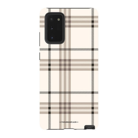 Luxury Cream Plaid Tough Phone Case Galaxy Note 20 Satin [Semi-Matte] exclusively offered by The Urban Flair
