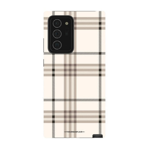 Luxury Cream Plaid Tough Phone Case Galaxy Note 20 Ultra Gloss [High Sheen] exclusively offered by The Urban Flair