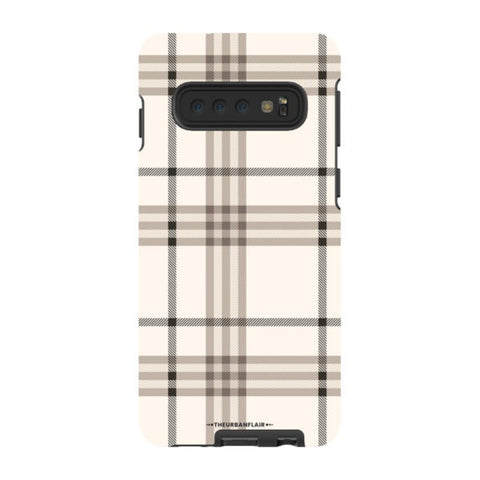Luxury Cream Plaid Tough Phone Case Galaxy S10 Satin [Semi-Matte] exclusively offered by The Urban Flair