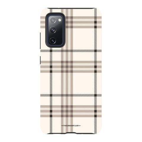 Luxury Cream Plaid Tough Phone Case Galaxy S20 FE Satin [Semi-Matte] exclusively offered by The Urban Flair
