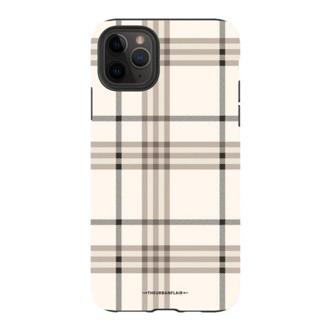 Luxury Cream Plaid Tough Phone Case iPhone 11 Pro Max Satin [Semi-Matte] exclusively offered by The Urban Flair