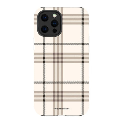 Luxury Cream Plaid Tough Phone Case iPhone 12 Pro Max Satin [Semi-Matte] exclusively offered by The Urban Flair
