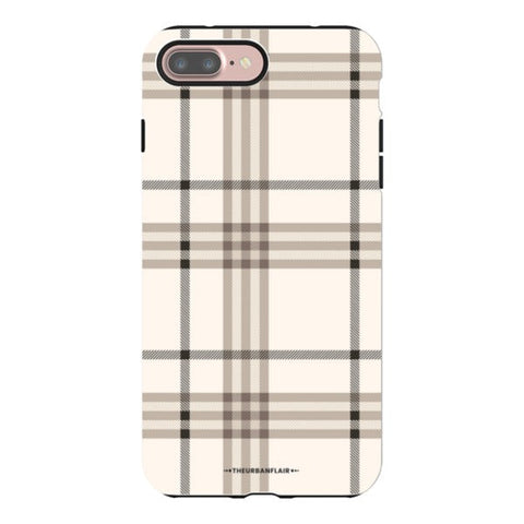 Luxury Cream Plaid Tough Phone Case iPhone 7 Plus/8 Plus Gloss [High Sheen] exclusively offered by The Urban Flair