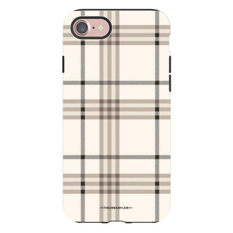 Luxury Cream Plaid Tough Phone Case iPhone 7/8 Gloss [High Sheen] exclusively offered by The Urban Flair