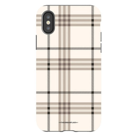 Luxury Cream Plaid Tough Phone Case iPhone X/XS Satin [Semi-Matte] exclusively offered by The Urban Flair