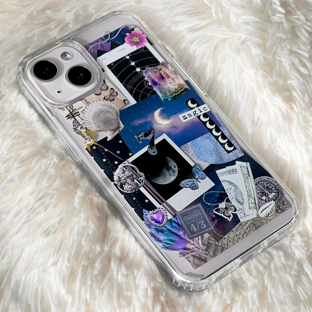Magic Scraps Collage Clear Phone Case Magic Scraps Collage Clear Phone Case