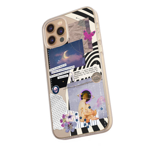 Manifest Celestial Scraps Collage Phone Case For iPhone 13 Pro Max 12 Mini 11 XR XS 7 8 Plus SE 2020 Aesthetic Moodboard Design Feat