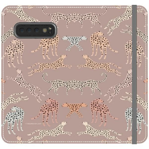 Galaxy S10 Plus Mauve Leopards Wallet Phone Case - The Urban Flair