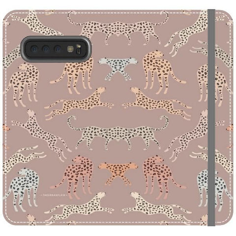 Galaxy S10 Mauve Leopards Wallet Phone Case - The Urban Flair