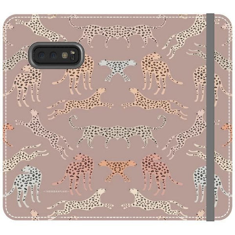 Galaxy S10e Mauve Leopards Wallet Phone Case - The Urban Flair