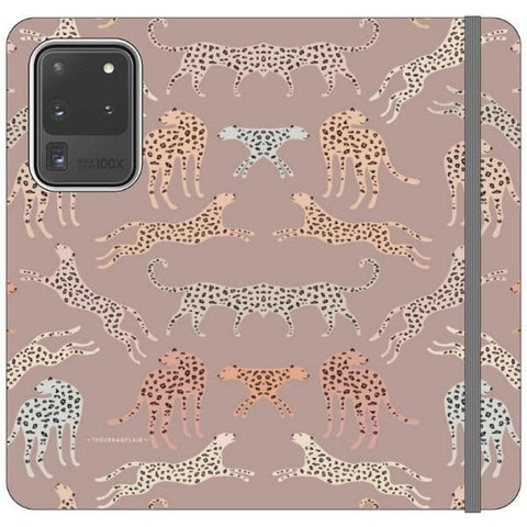 Galaxy S20 Ultra Mauve Leopards Wallet Phone Case - The Urban Flair
