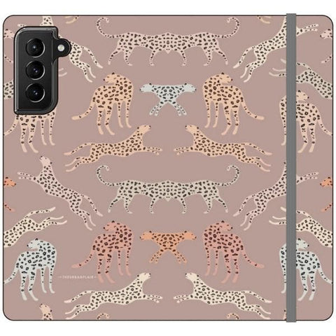 Galaxy S21 Plus Mauve Leopards Wallet Phone Case - The Urban Flair