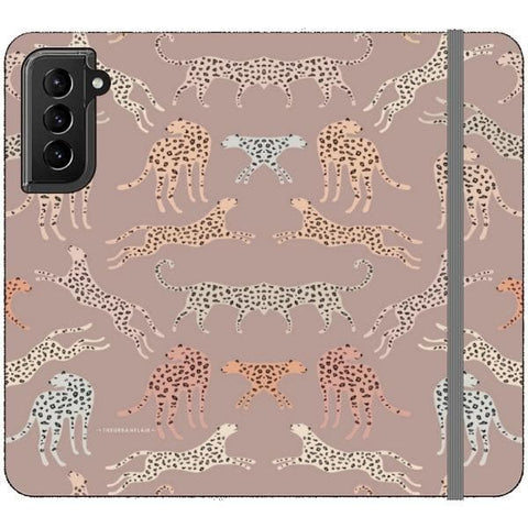 Galaxy S21 Mauve Leopards Wallet Phone Case - The Urban Flair