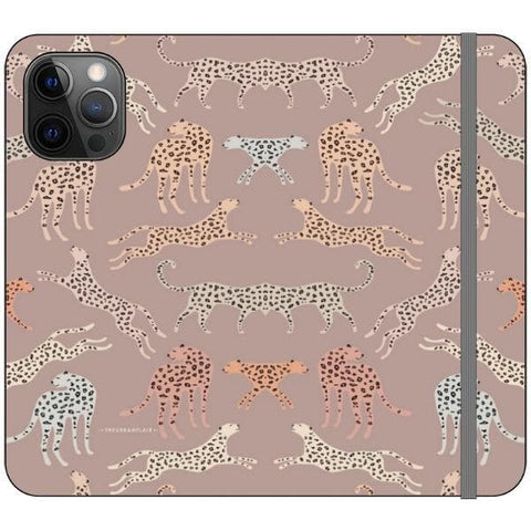 iPhone 12 Pro Max Mauve Leopards Wallet Phone Case - The Urban Flair