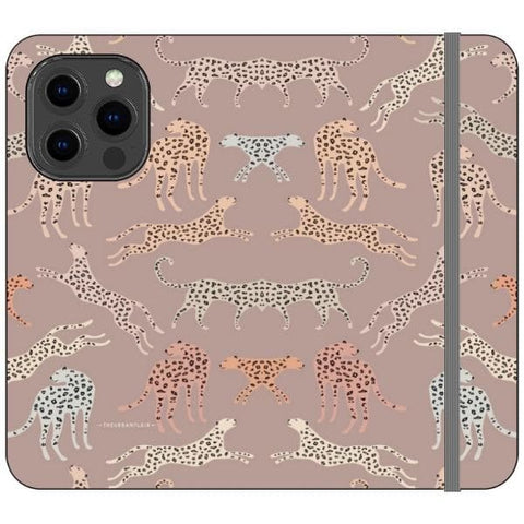 iPhone 13 Pro Mauve Leopards Wallet Phone Case - The Urban Flair