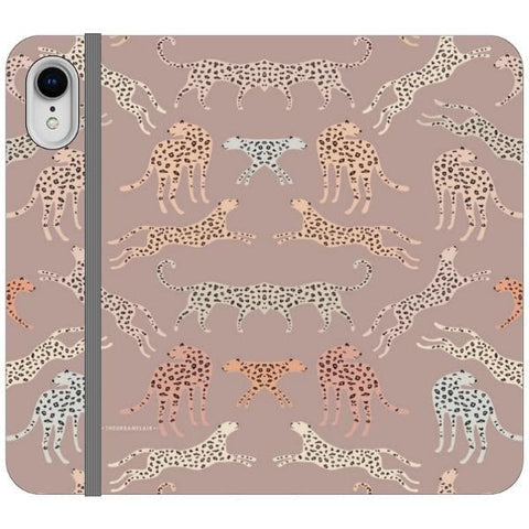 iPhone XR Mauve Leopards Wallet Phone Case - The Urban Flair