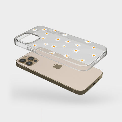 Minimal Daisy Case For iPhone 13 12 Mini 11 Pro Max XR XS Max 7 8 Plus SE 2020 Galaxy  S20 Fe S21 Ultra Clear Cover With Daisy Flower Design Feat