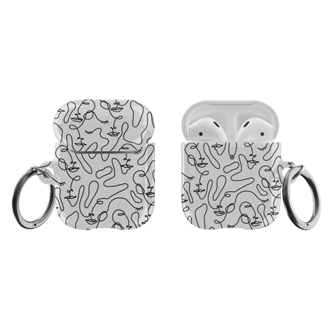 Shop The Minimal Line Art Faces Airpods Case Exclusively at The Urban Flair - Trendy Aesthetic Covers Available For Your Original Apple AirPods and AirPods Pro