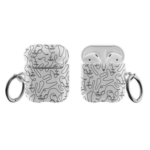 Shop The Minimal Line Art Faces Airpods Case Exclusively at The Urban Flair - Trendy Aesthetic Covers Available For Your Original Apple AirPods and AirPods Pro