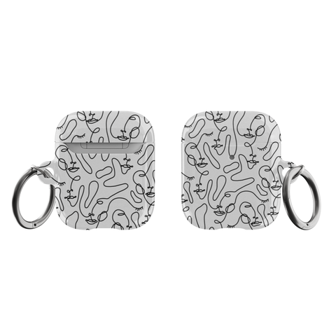Shop The Minimal Line Art Faces Airpods Case Exclusively at The Urban Flair - Trendy Aesthetic Covers Available For Your Original Apple AirPods and AirPods Pro