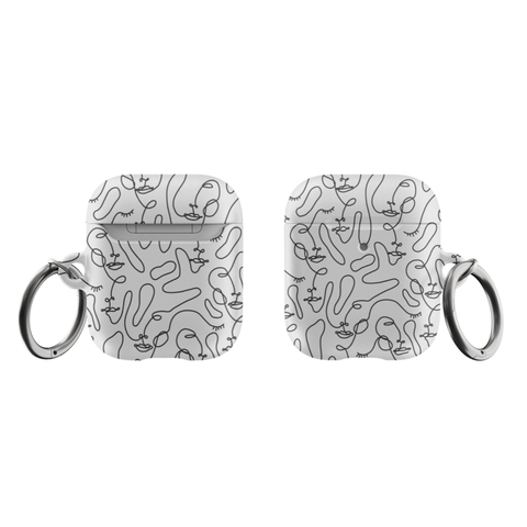 Shop The Minimal Line Art Faces Airpods Case Exclusively at The Urban Flair - Trendy Aesthetic Covers Available For Your Original Apple AirPods and AirPods Pro