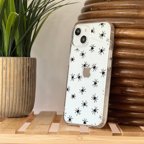 Minimal Spiders Clear Case For iPhone 13 Pro Max 12 Mini 11 Pro XR 7 8 Plus SE 2022 Clear Phone Case With Design Galaxy S22 Ultra Cover Feat