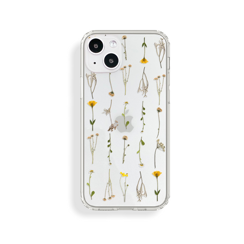 Minimal Wild Flower Print Clear Phone Case by The Urban Flair