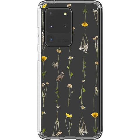 Minimal Wild Flower Print Clear Phone Case for your Galaxy S20 Ultra exclusively at The Urban Flair