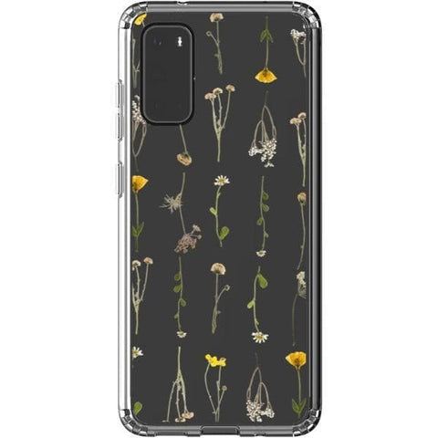 Minimal Wild Flower Print Clear Phone Case for your Galaxy S20 exclusively at The Urban Flair