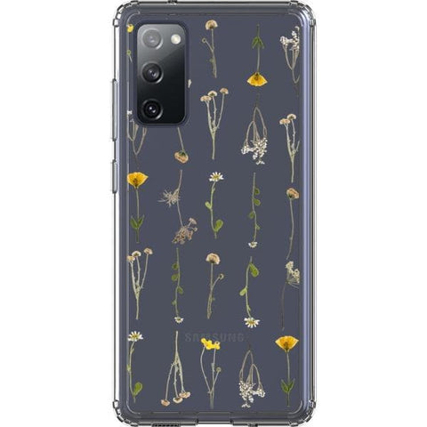 Minimal Wild Flower Print Clear Phone Case for your Galaxy S20 FE exclusively at The Urban Flair