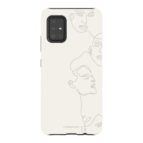 Galaxy A51 5G Gloss (High Sheen) Minimal Women One Line Art Tough Phone Case - The Urban Flair