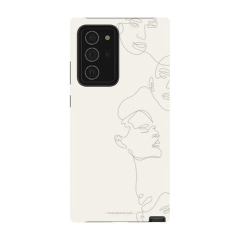 Galaxy Note 20 Ultra Satin (Semi-Matte) Minimal Women One Line Art Tough Phone Case - The Urban Flair