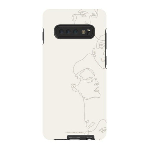 Galaxy S10 Plus Gloss (High Sheen) Minimal Women One Line Art Tough Phone Case - The Urban Flair