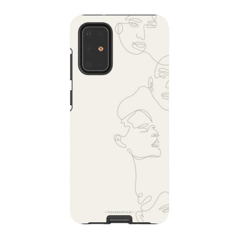 Galaxy S20 Plus Satin (Semi-Matte) Minimal Women One Line Art Tough Phone Case - The Urban Flair