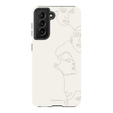 Galaxy S21 Gloss (High Sheen) Minimal Women One Line Art Tough Phone Case - The Urban Flair
