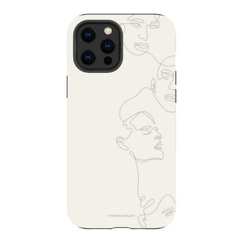 iPhone 12 Pro Max Satin (Semi-Matte) Minimal Women One Line Art Tough Phone Case - The Urban Flair
