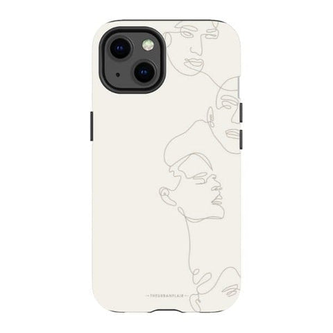 iPhone 13 Gloss (High Sheen) Minimal Women One Line Art Tough Phone Case - The Urban Flair