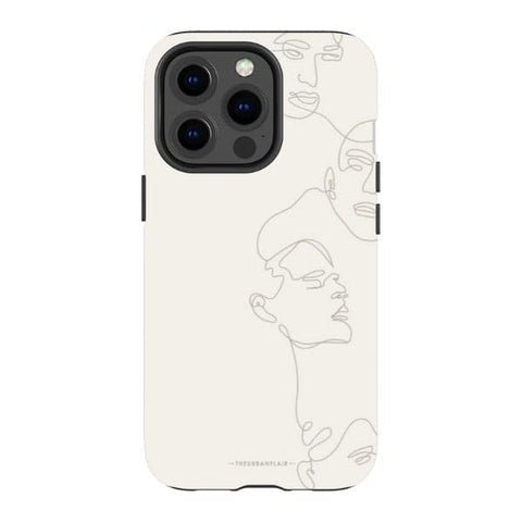 iPhone 13 Pro Satin (Semi-Matte) Minimal Women One Line Art Tough Phone Case - The Urban Flair