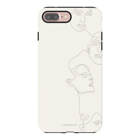 Minimal Women One Line Art Tough Phone Case iPhone 7 Plus/8 Plus Satin [Semi-Matte] exclusively offered by The Urban Flair