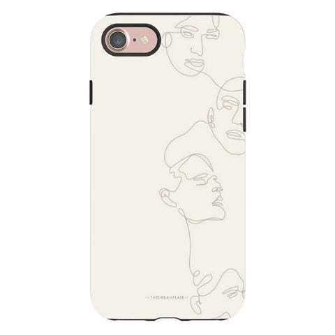 Minimal Women One Line Art Tough Phone Case iPhone 7/8 Gloss [High Sheen] exclusively offered by The Urban Flair