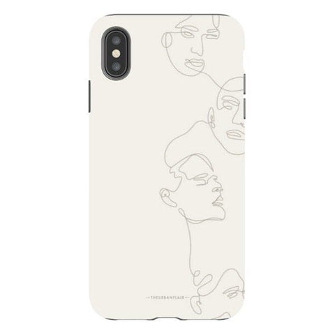 iPhone XS Max Gloss (High Sheen) Minimal Women One Line Art Tough Phone Case - The Urban Flair