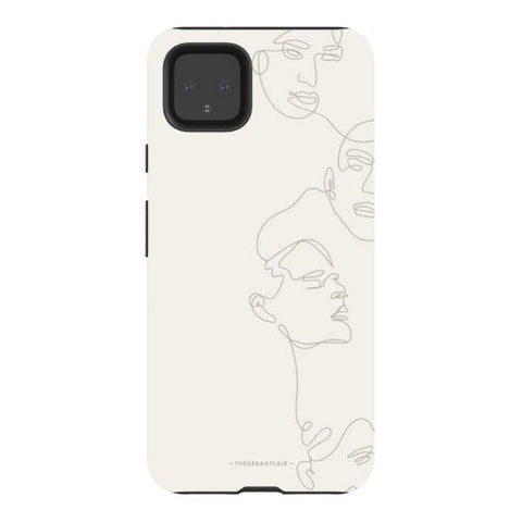 Pixel 4XL Gloss (High Sheen) Minimal Women One Line Art Tough Phone Case - The Urban Flair