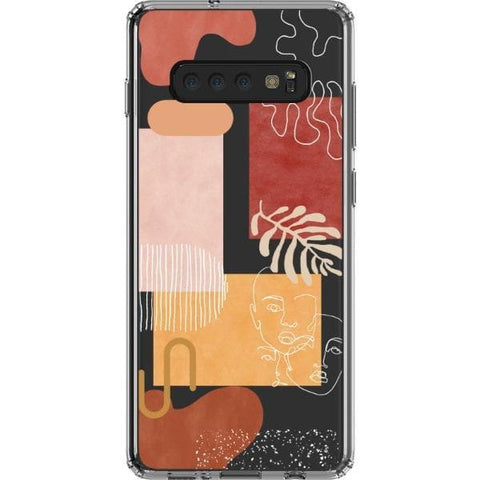 Galaxy S10 Plus Modern Abstract Collage Clear Phone Case - The Urban Flair